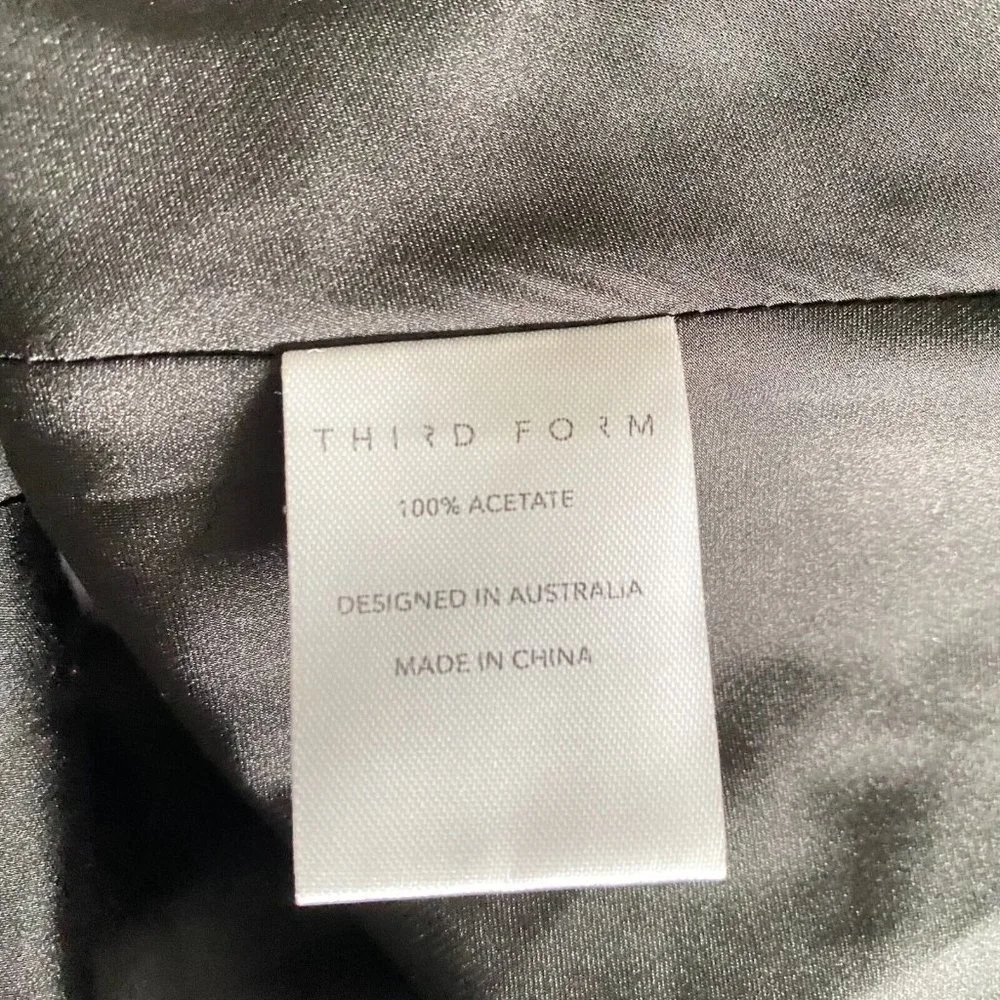 Free People Third Form Running Water One Shoulder Mini Dress Black M US10 NWT - Picture 9 of 10